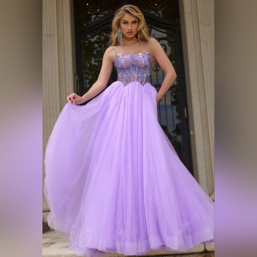 Jovani #44511 Elegant Lilac Prom Ball Gown, Sizes 0 And 6